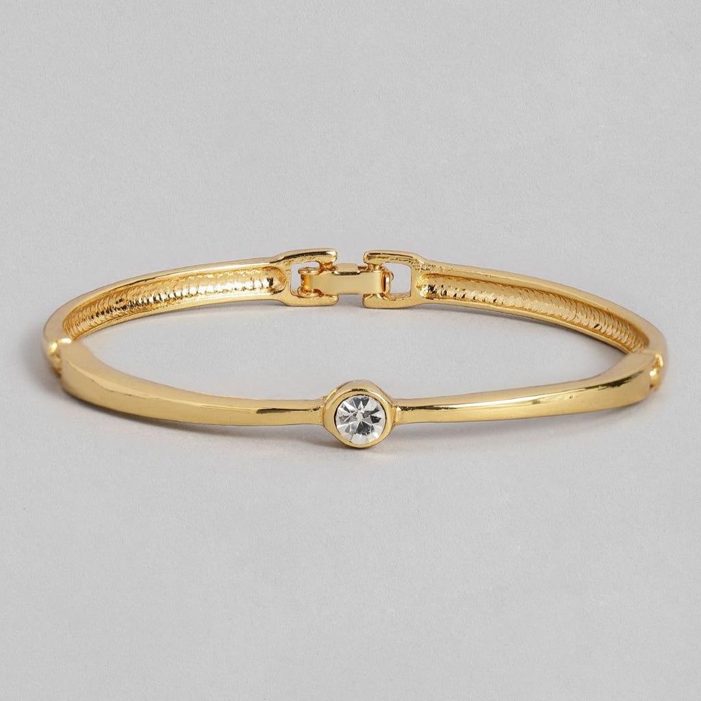 Estele Gold Plated Solitaire Studded Bracelet for Women