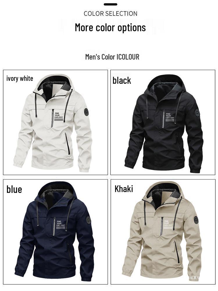 European Style Men's Windproof Waterproof Outdoor Jacket - Autumn/Winter 2026 Collection