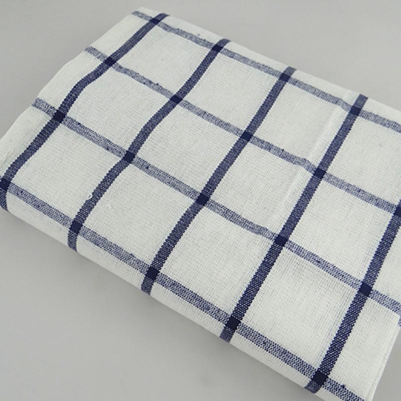 

ABWR-3Piece Blue White Plaid Striped Tea Towel & 300Pcs Removable Freezer Labels 1 X 3 Inch Food Storage Stickers