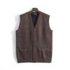 Gilet Ispessito da Uomo Anziano di Mezza Età Gilet Maglione Autunno Inverno Scollo a V Cardigan Gilet Maglia di Lana