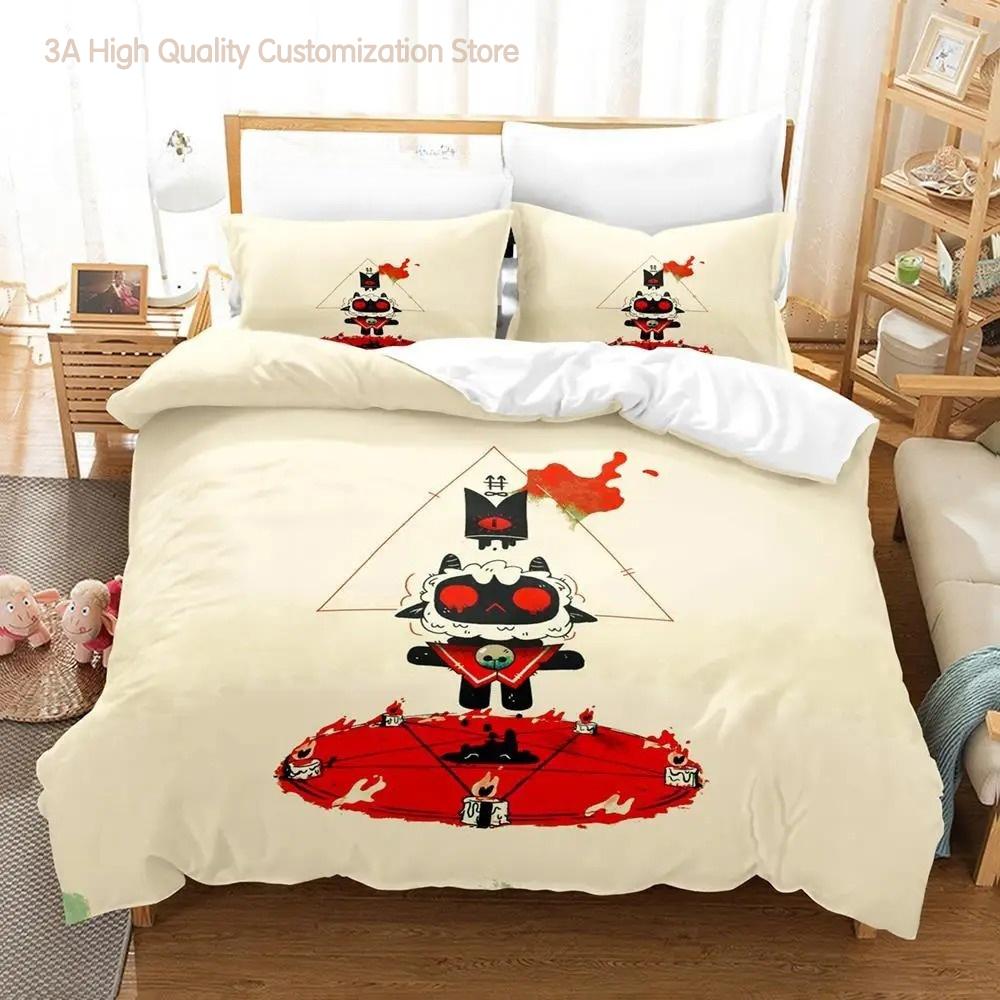 Cult of the Lamb Bedding Set Single Twin Full Queen King Size Bed Set Aldult Boys Bedroom Duvetcover Sets 3D Anime Bed Sheet Set