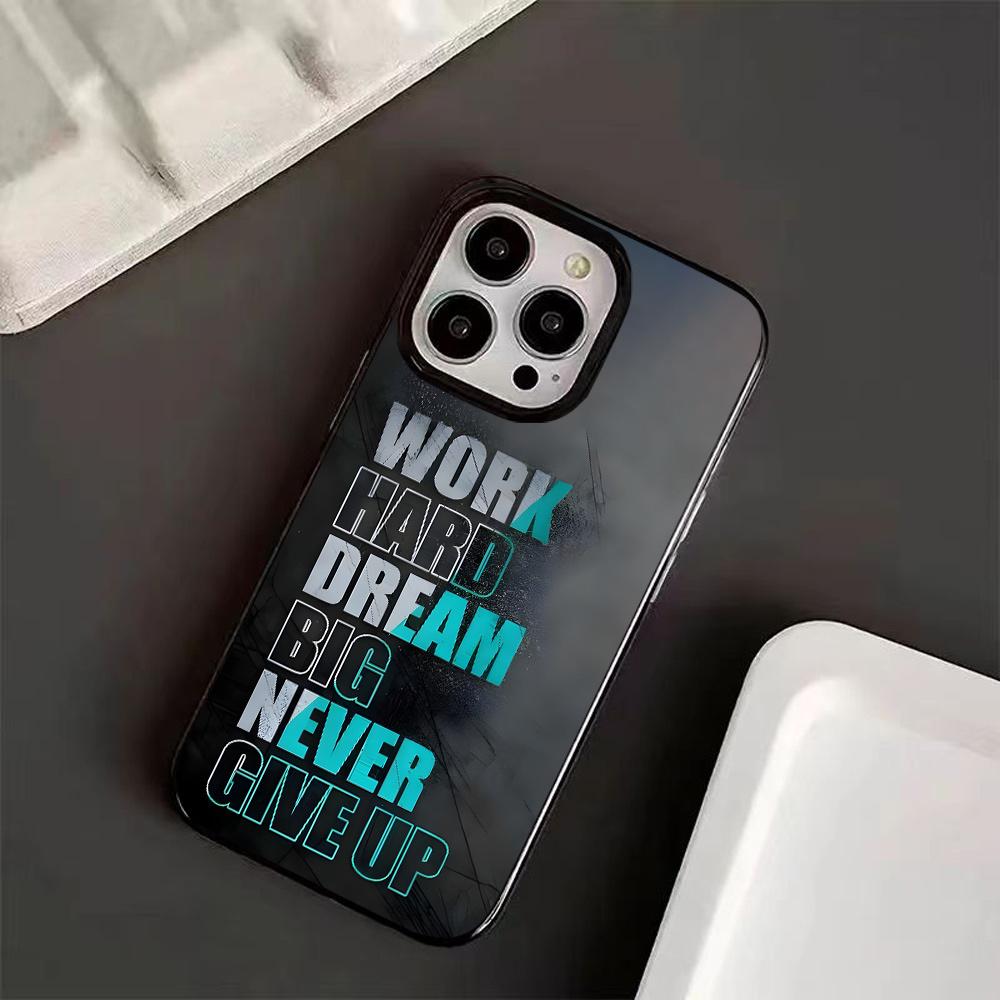 Fashionable inspirational text mobile phone case suitable for iPhone 17 16 15 14 13 12 Pro/ Max /Plus anti-fall and shockproof