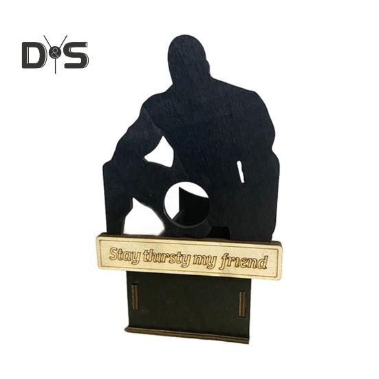 

Сидящий человек держатель для винной бутылки деревянный силуэт человека пивная бутылка дисплей стенд органайзер стойка для дома кухня бар обеденный стол украшение рабочего стола A