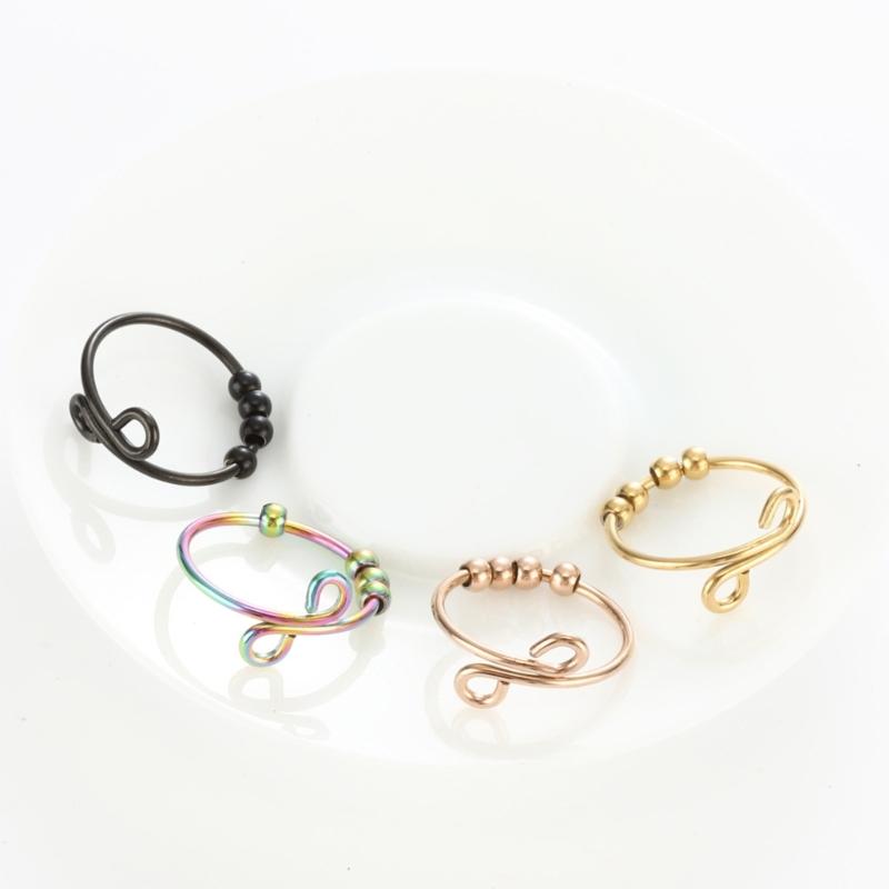 Mindfulness Breathing Necklace Opening Rings Stainless Steel Pendant Necklace Great for Meditation Practice Harmonies