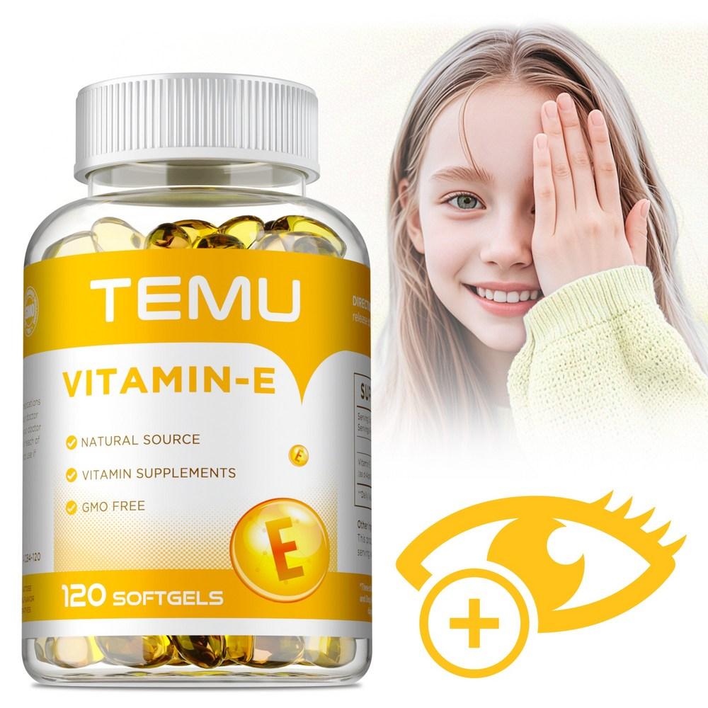 Vitamin E Softgels Natural Antioxidant Supports Skin and Immune System - Naturally Derived Vitamin E - Gluten-Free, Dairy-Free 1 pcs 60 Tablets