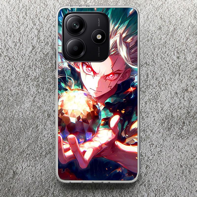 D-Dr Stone Anime Print Soft Case for Xiaomi Redmi Note 14 13 12S 11S Phone Shell 10 Pro Plus 11E 11T 12 11 10S 9 4G 5G Cover