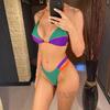Splicing Halter High Cut Brazilian Bikini Women Swimwear Two-Pieces Bikini Set Female Swimsuit Bather Bathing Suit Swim
