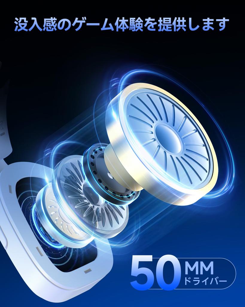Gaming Headset Connection Wireless Headphones Low Latency 50mm Drivers Low Latency PS5 Headset 40H Rotating Function with Rotating Fit Compatible with