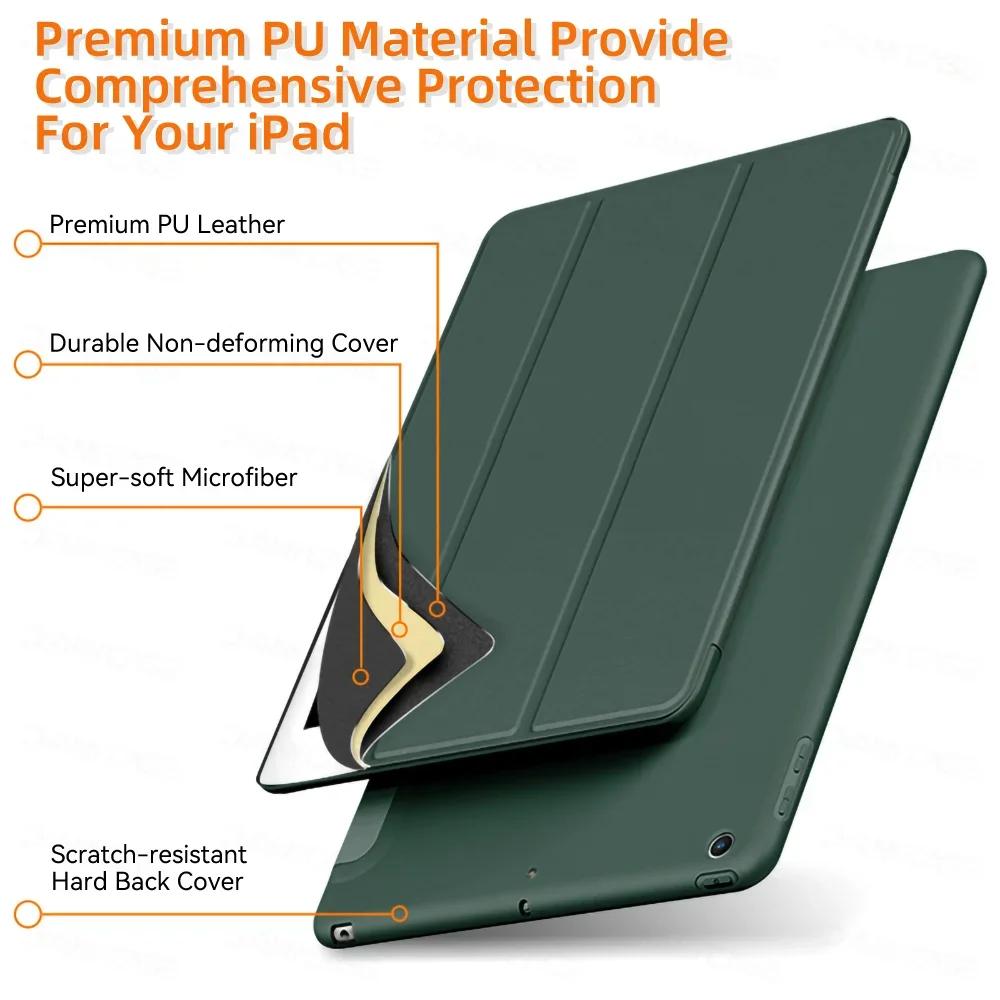 Custodia protettiva Generation Smart per iPad Air 2 1 Mini 1 2 3 4 5 6 pro11 7.9  Ultra Sottile in Pelle PU con Retro in PC per iPhone Apple arancione