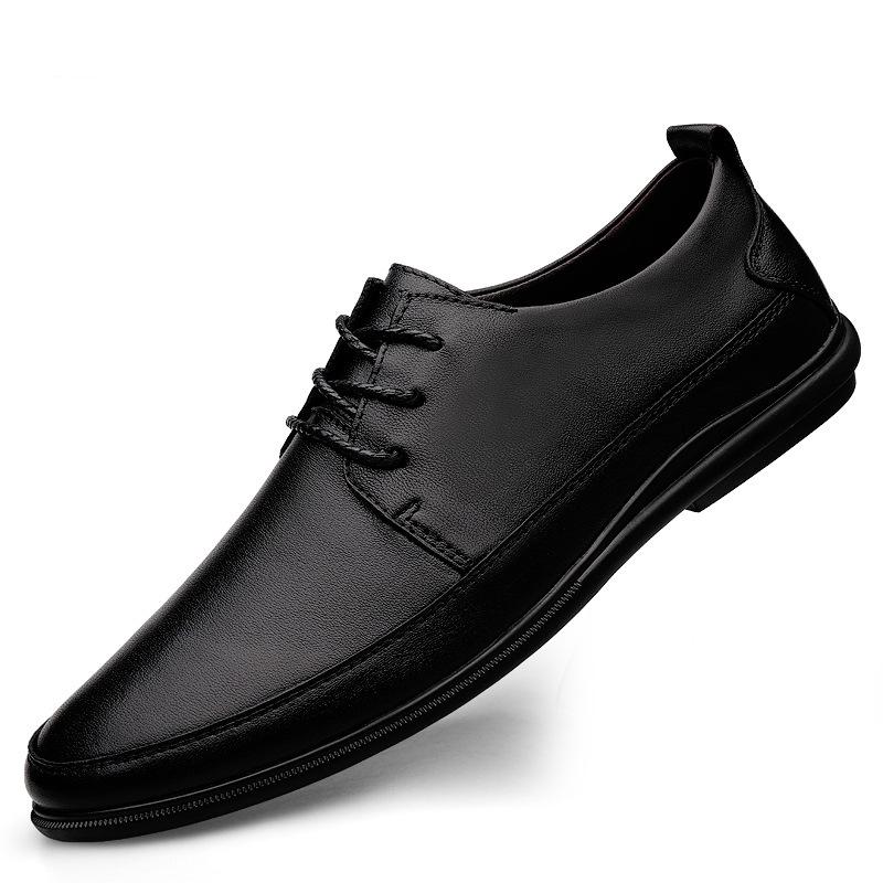 Men s Soft Sole Leather Lace-up Round Toe Casual Business Shoes 46