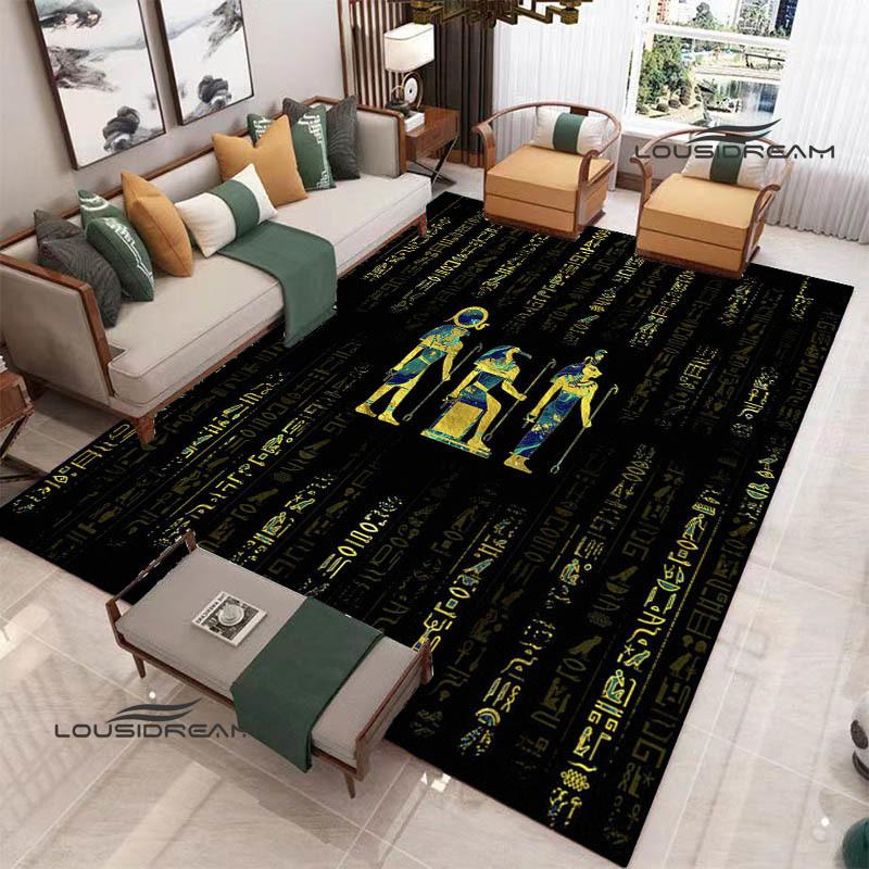 Kober s potiskem egyptských piktogramů Protiskluzový koberec koberce do obývacího pokoje předložka do předsíně dekorace do ložnice dárek k narozeninám