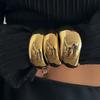 Exaggerated Punk Irregular Wide Cuff Chunky Bangle Vintage Gold Color Spring Bangles Bracelets For Women Men Jewelry