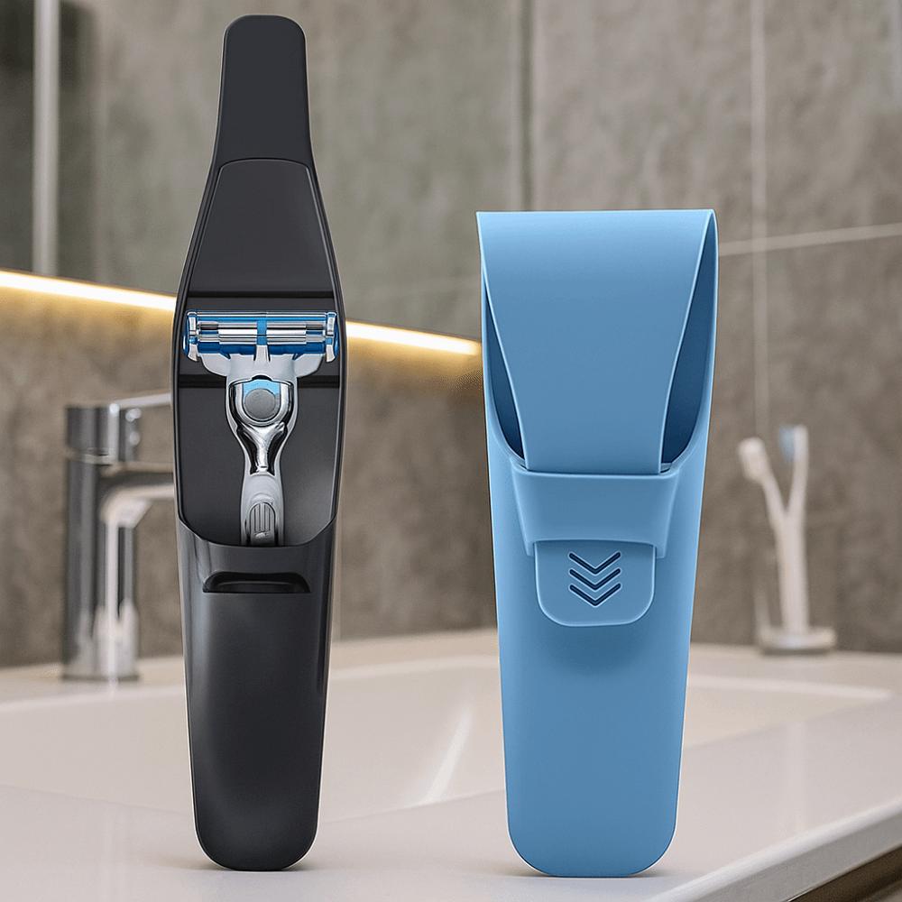 2Pcs Practical Silicone Manual Shaver Protector Soft Anti-Scratch Razor Cover Waterproof Razor Storage Box Travel Use