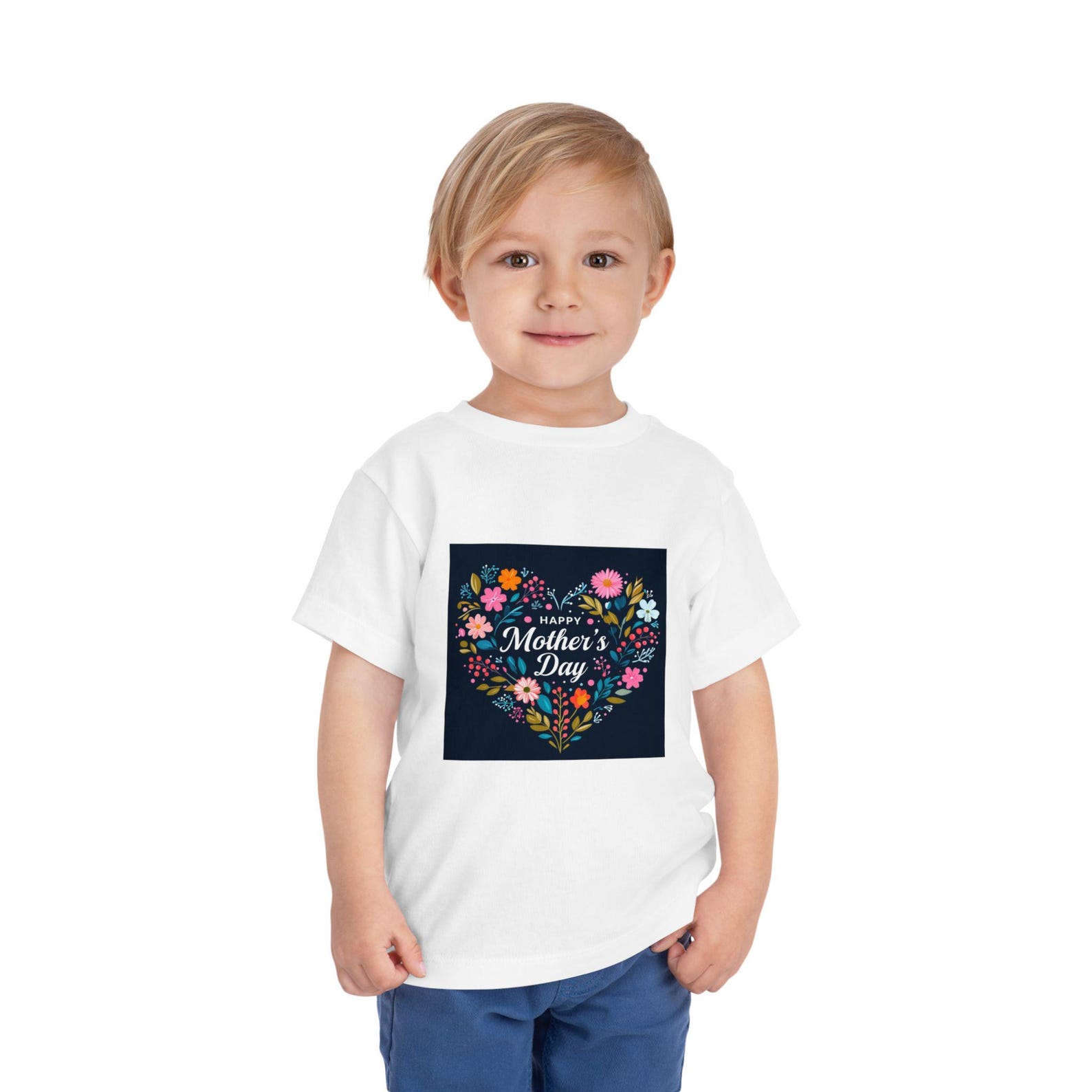 Floral Heart Mother s Day Toddler Tee | Hand-Drawn Blooms Shirt 110
