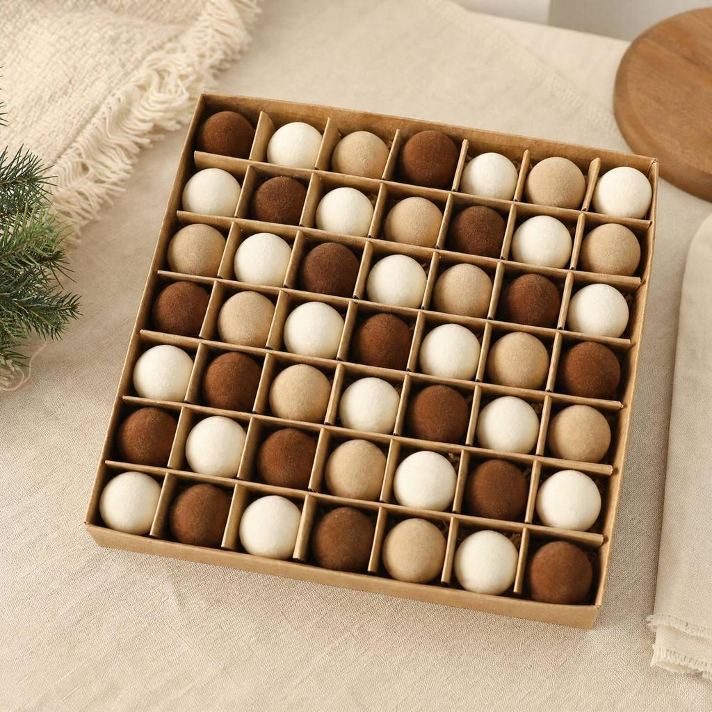 49 Pieces Hanging Tree Ornament with Flocked Surface Elegant Spherical Christmas