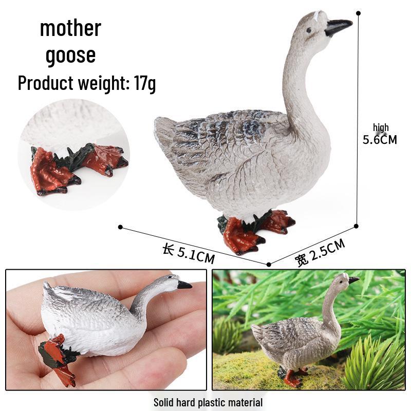 Realistic Farm Animal Models: Big Yellow Duck, Rooster, Turkey, Goose, and Swan