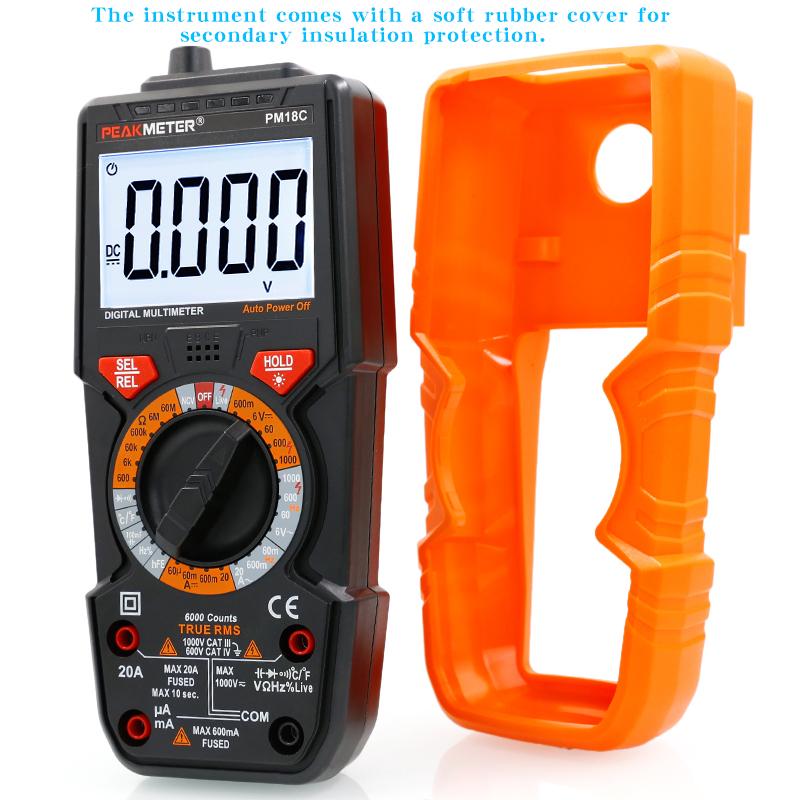 PEAKMETER PM18C Electrician Multimeter, High Precision Digital Intelligent Anti-Burn Household Multimeter