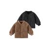 Solid Color Cotton Clothing for Autumn and Winter, Korean Style Cotton Jacket for Young Boys, Quilted Cotton Coat with Zipper, Children's Clothing