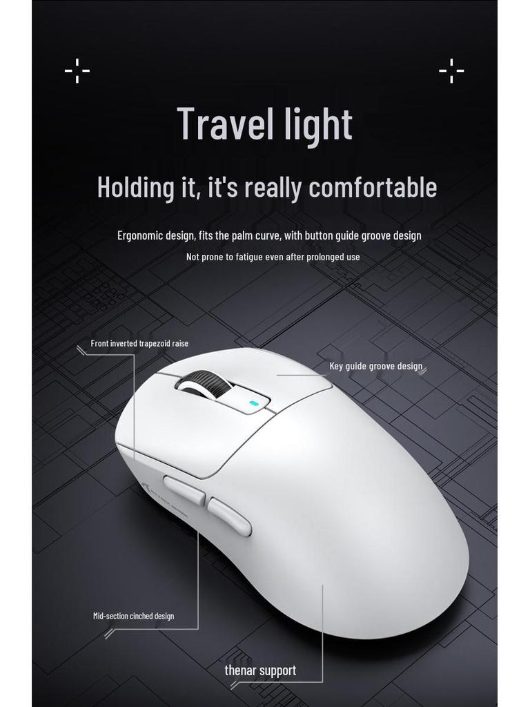 Attack Shark X3 Lightweight PAW3395 Tri-Mode Wireless Gaming Mouse