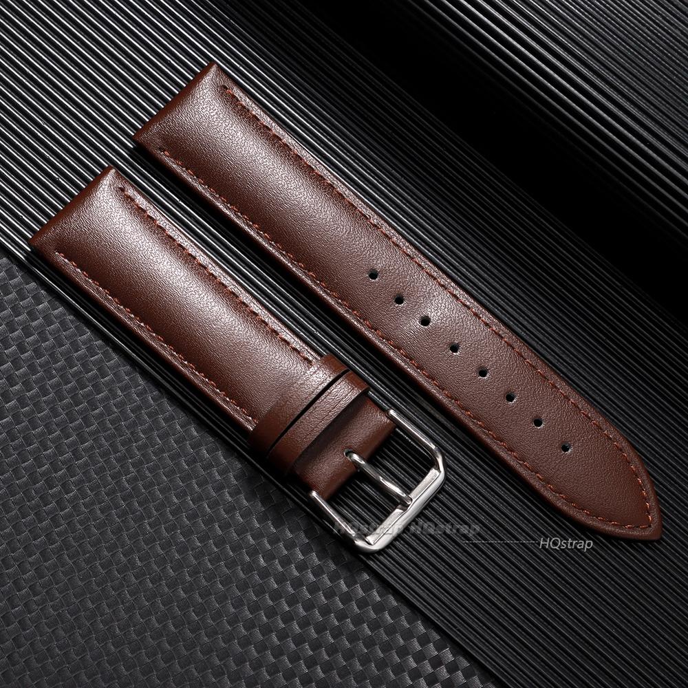 

Watch Band Strap Sport Vintage Leather Watchband Stainless Steel Buckle Watch Accessories 12mm 14mm 16mm 18mm 20mm 22mm 24mm 24mm темно-коричневого кольору