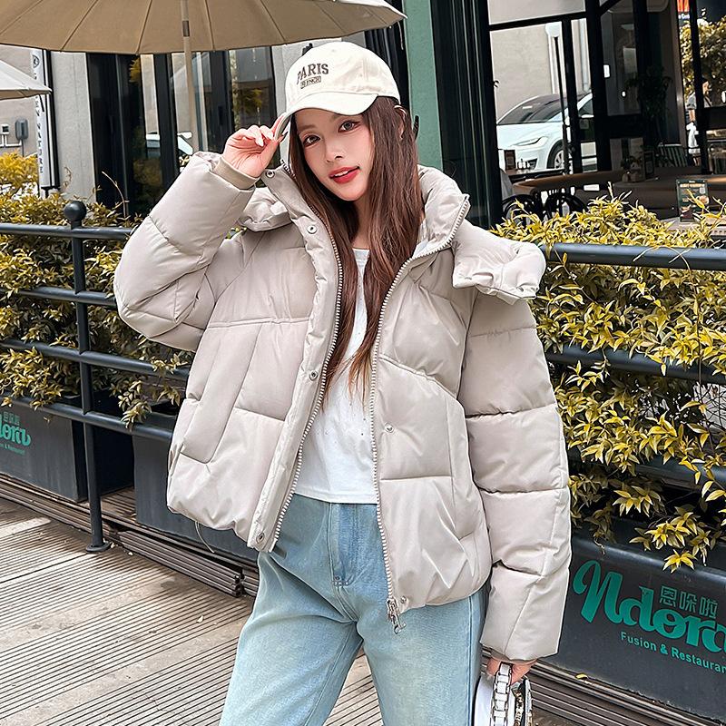 Women’s Short Hooded Windproof Thicken Warm Winter Bubble Jacket