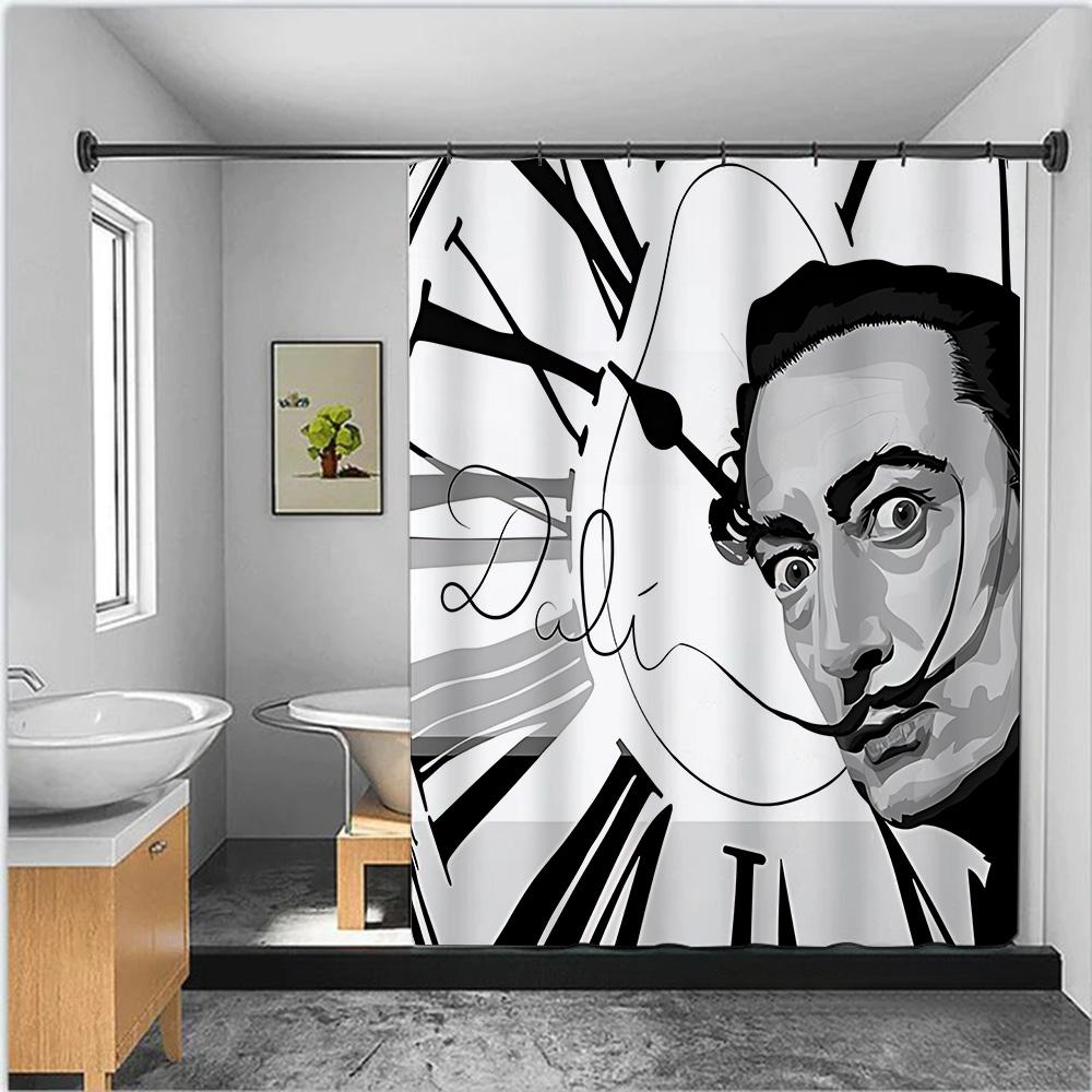 Salvador Dali Contemporary Pop Realism Painting Shower Curtain Waterproof Polyester Fabric Bath Curtains Bathroom Decor Curtain