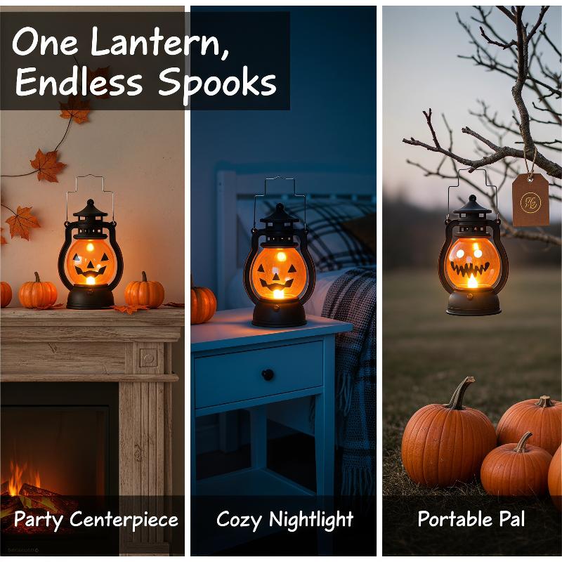 Mini Halloween Pumpkin LED Lantern Cute Design Warm Flickering Light Perfect Gift for Kids Halloween Supplies