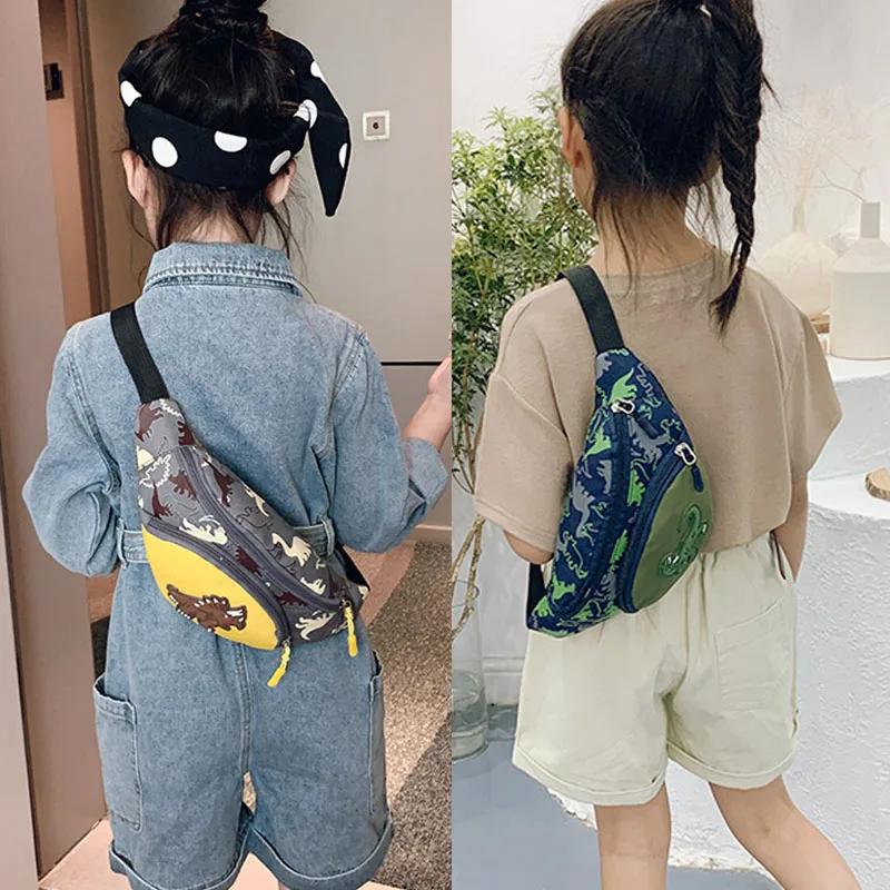 Kid Waist Bag for Girl Boy Cute Cartoon Dinosaur Chest Children Belt Bag Money Pouch Baby Zipper Waist Pack Bum Boy Gift