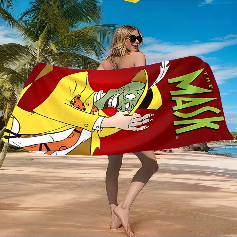 The Masked Green Man Beach Towel Microfiber Beach Towel, Lightweight and Quick-Dry, for Summer Travel, Swimming Pool Fan Birthday Gift