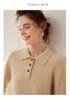 Women's 2024 Autumn/Winter Cashmere Polo Neck Half-Button Loose Slimming Pullover Sweater