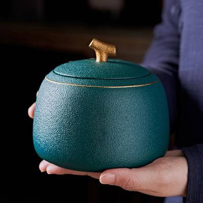 Ceramic Tea Storage Jar Sealed Jar Tea Cans for Loose Teapot Household Tea Storage Pu Erh Storage Jar Chinese Style Ornament