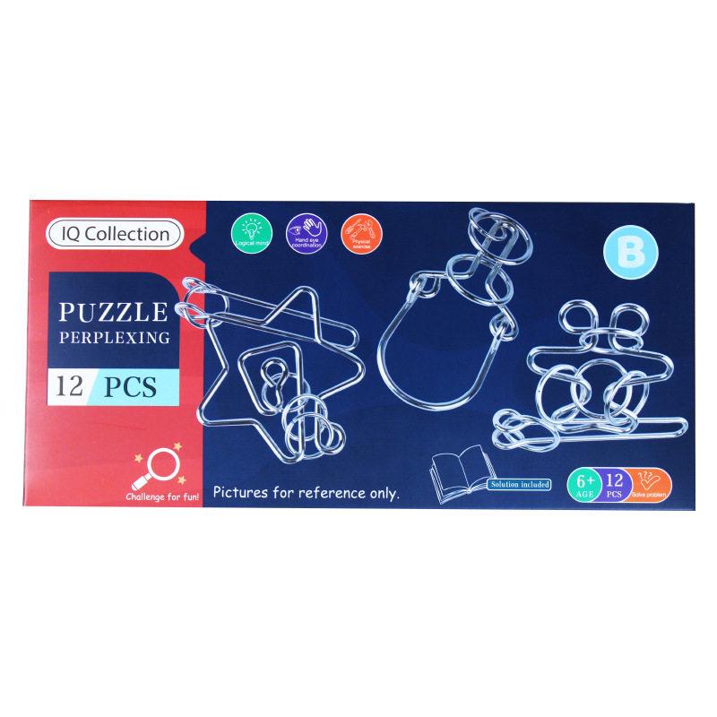 9-Link Ring Puzzle Set: Bilingual Educational Toy for Kids Cognitive Development