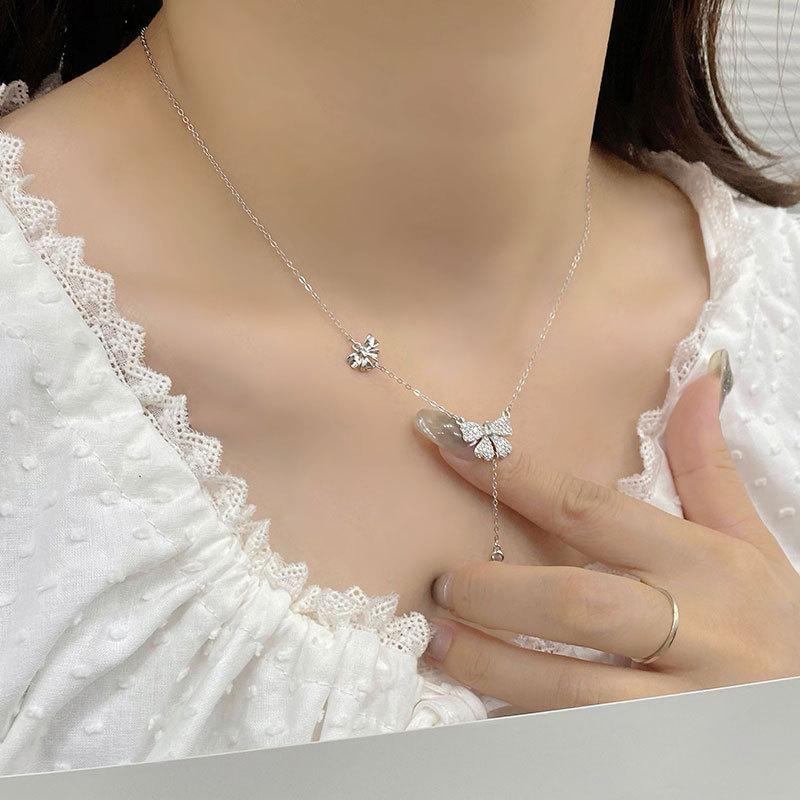 Beautiful Woman Tears Necklace, Female Bow Tassel Necklace, Light Luxury, Niche Design, New Style