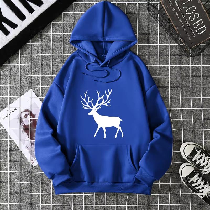 Warm Fleece Sweatshirt Nine-Color Deer Series Unisex Printed Sweatshirt Fleece Autumn And Winter Inner And Outer Wear CYXX346