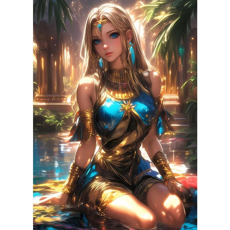 Agile Fashion Anime Girl Egyptian Style Sexy Goddess Poster Print Oil Painting Mural Living Room Home Decor Egyptian Characters