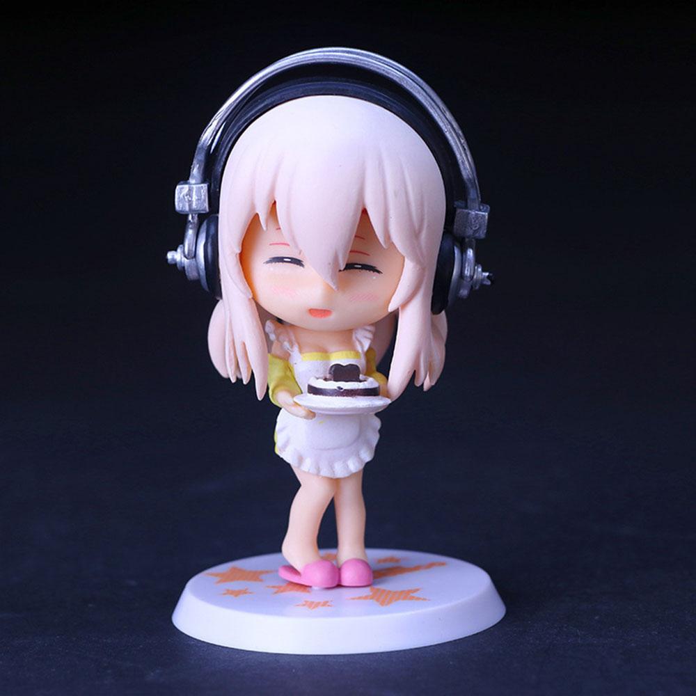 10CM Anime SUPER SONICO Figure Five Models Stand Animation Model Toys Gifts Collection Decoration Ornaments PVC