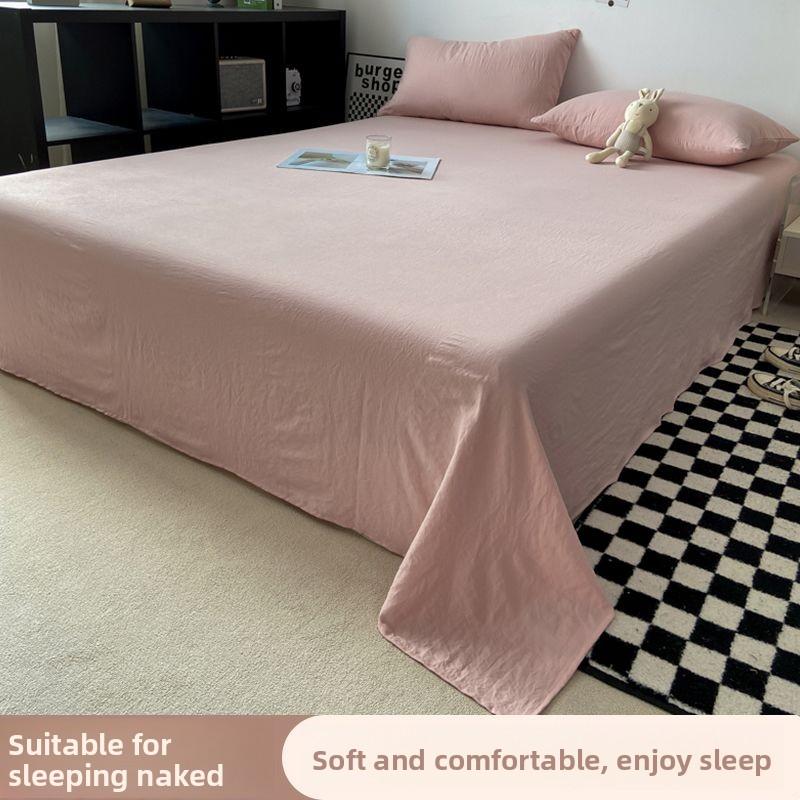Minimalist Striped Bed Sheet Soft Household & Student Dorm Single Double Bed Bedding
