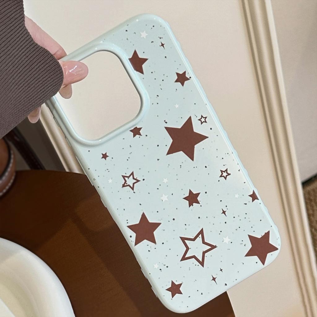 Retro Ins Style Brown Star Apple 16 Mobile Case IPhone 15 Pro Max Applicable To 12 Anti Fall 14 Soft 13