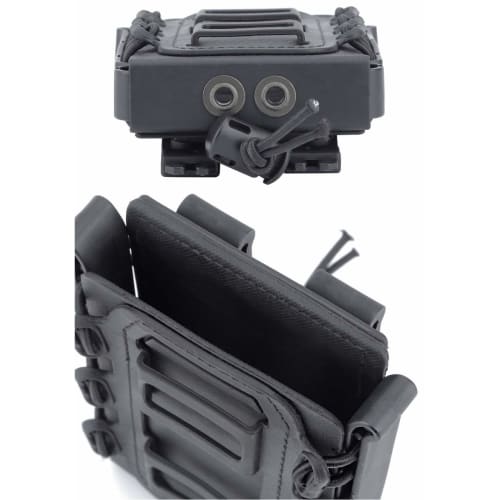 PHOENIX IKKI Soft TPR Open-Top Molle Compatible Magazine Pouch for 5.56mm and 7.62mm Rifles, Black