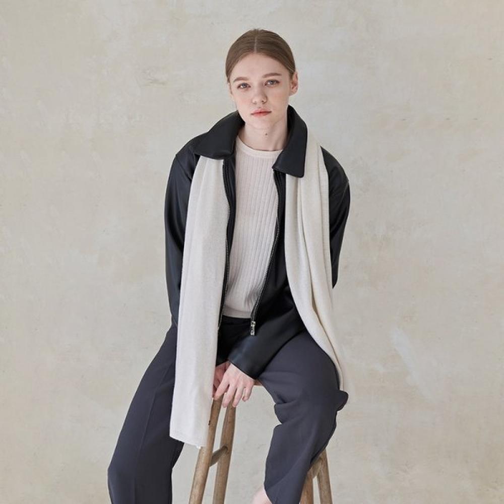 Dal Cashmere Premium Cashmere 100 Knit Scarf Ivory