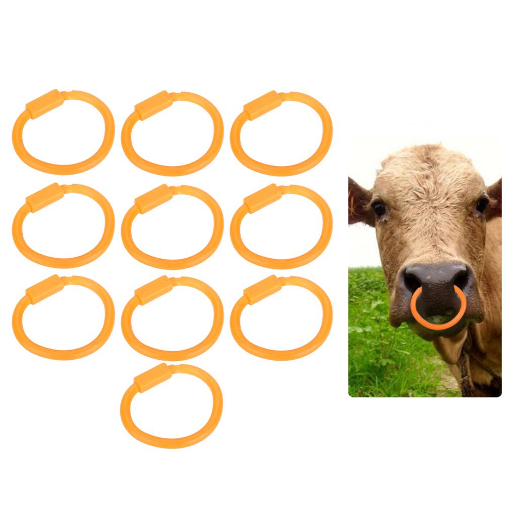 10Pcs Nylon Bull Nose Ring Accessory for Cattle Cow Farm Livestock Animal Equipment