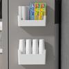  Wall Mounted Cabinet Plastic Storage Rack Multifunctional Punch Free Fridge Door Storage Holder Kitchen Storage Organiz