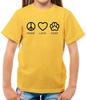 Peace, " Love " And Dogs - Kids Boys Girls T-Shirt Tees Top Cute Puppy Pet