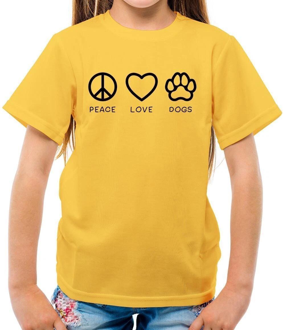 Peace, Love And Dogs - Kids T-Shirt - Dog Cute Puppy Loves Pet Pets 150