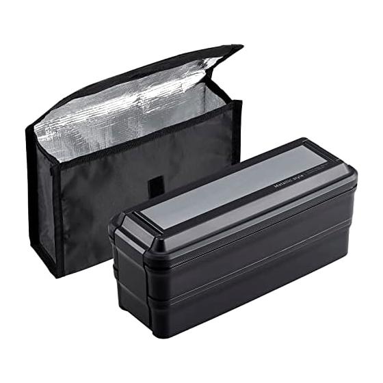 OSK Lunch Box with Two Tier Cooling Case Black BLW-38DE