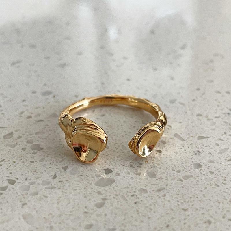 Elegant And Unique 925 Sterling Silver Moon Surface Design Open Ring For Women