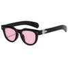 New European and American fashion cat eye sunglasses women's high-end sense retro square rice nails show face small sunglasses