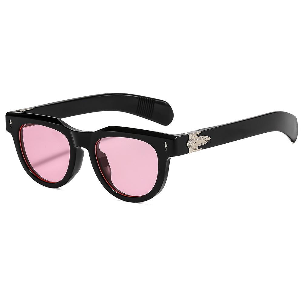 New European and American fashion cat eye sunglasses women's high-end sense retro square rice nails show face small sunglasses