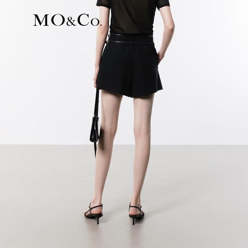 MO&Co. 2024 Summer Irregular Pleated A-Line Skort with Belt