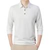 Men's Solid Color Lapel Business Casual Long Sleeved T-shirt Versatile Top